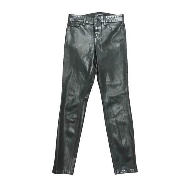 LEVEL 99 Skinny Black Ankle Pant Women 8/29 Wool Cotton Stretch Blend - Picture 2 of 13